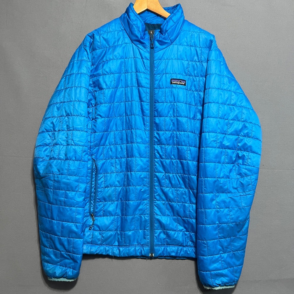 Patagonia Mens Nano Puff Insulated Jacket Blue Full Zip Puffer Large 84212